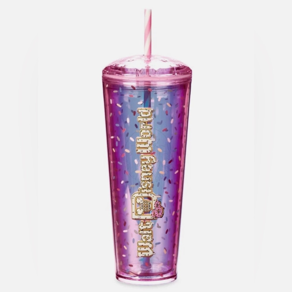 Walt Disney World Starbucks Pink Iridescent Donut Sprinkles 24oz Tumbler